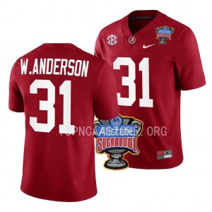 Men's Alabama Crimson Tide #31 Will Anderson Jr. 2022 Sugar Bowl Crimson NCAA College Football Jersey 2403MFKS1